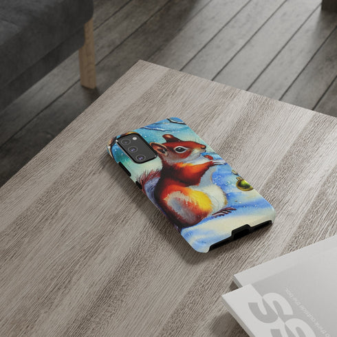 A Squirrel Decorates the Forest for Christmas - Impact Resistant Phone Case